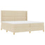 Box spring seng med LED-lysstrimler Creme 200 x 200 cm Stof