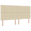Box spring seng med LED-lysstrimler Creme 200 x 200 cm Stof