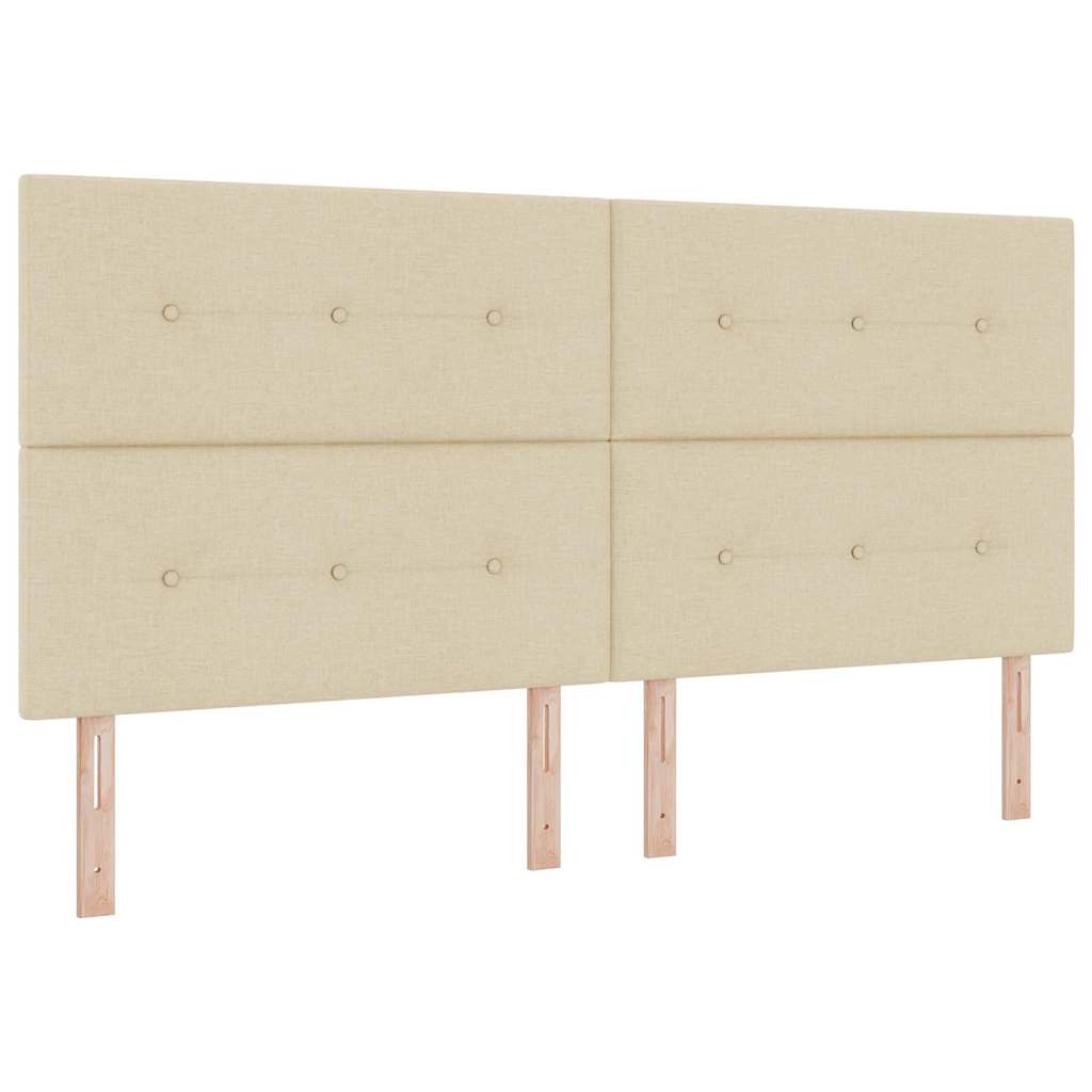 Box spring seng med LED-lysstrimler Creme 200 x 200 cm Stof