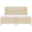 Box spring seng med LED-lysstrimler Creme 200 x 200 cm Stof