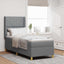Box spring seng med LED-lysstrimler Lysegrå 80 x 200 cm Stof