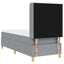Box spring seng med LED-lysstrimler Lysegrå 80 x 200 cm Stof