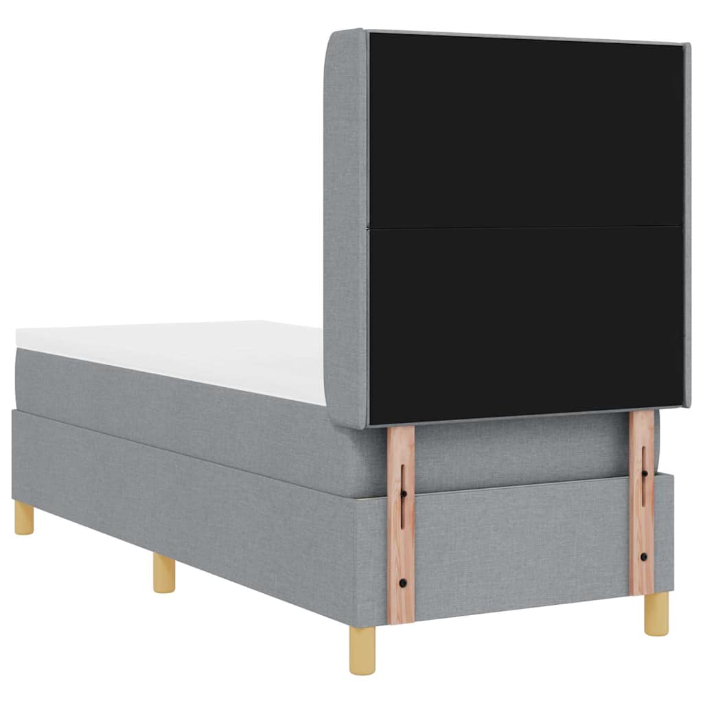 Box spring seng med LED-lysstrimler Lysegrå 80 x 200 cm Stof