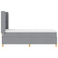 Box spring seng med LED-lysstrimler Lysegrå 80 x 200 cm Stof
