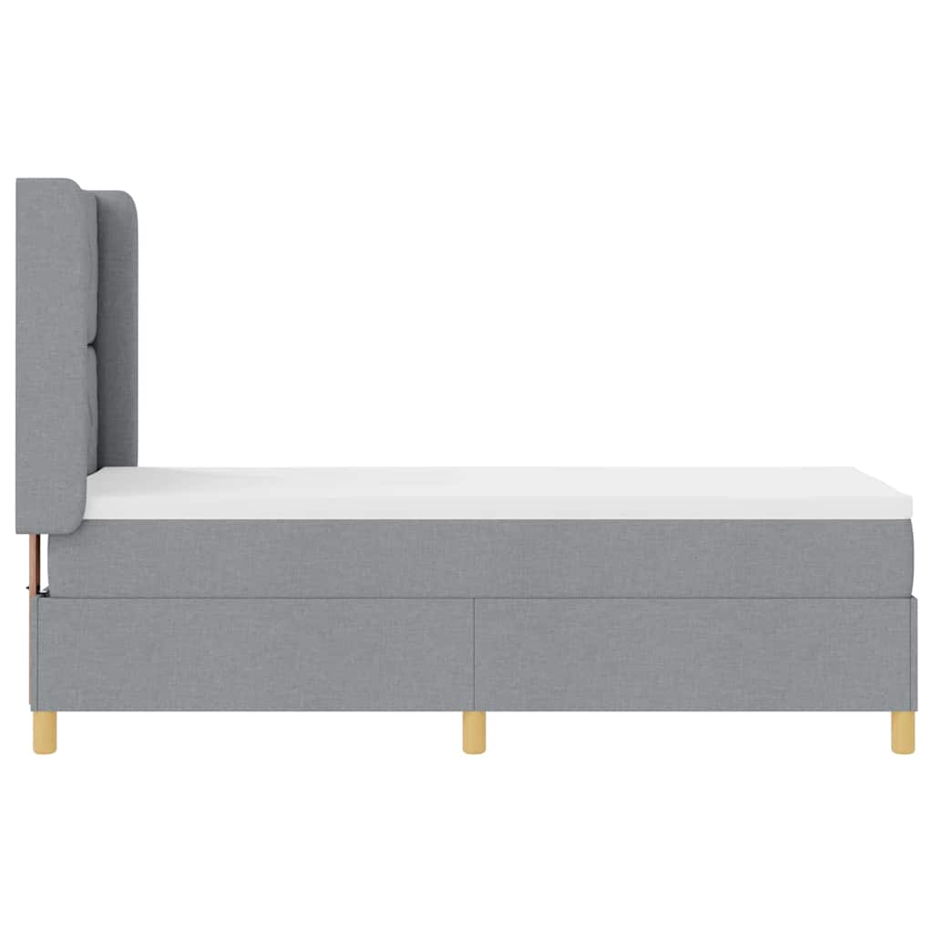Box spring seng med LED-lysstrimler Lysegrå 80 x 200 cm Stof