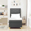 Box spring seng med LED-lysstrimler Grå 80 x 200 cm Stof