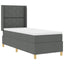 Box spring seng med LED-lysstrimler Grå 80 x 200 cm Stof