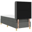 Box spring seng med LED-lysstrimler Grå 80 x 200 cm Stof