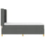 Box spring seng med LED-lysstrimler Grå 80 x 200 cm Stof