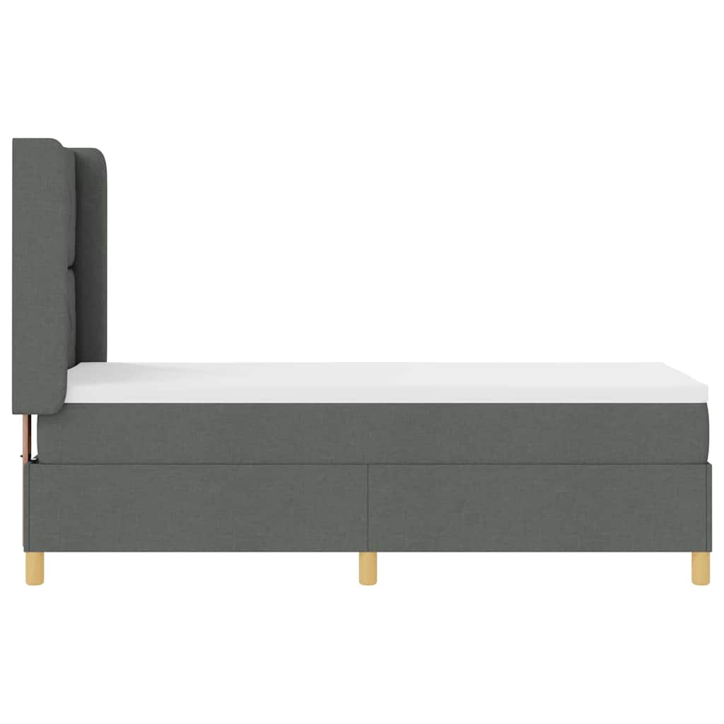 Box spring seng med LED-lysstrimler Grå 80 x 200 cm Stof