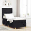 Box spring seng med LED-lysstrimler Sort 80 x 200 cm Stof