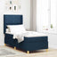 Box spring seng med LED-lysstrimler Blå 80 x 200 cm Stof