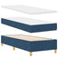Box spring seng med LED-lysstrimler Blå 80 x 200 cm Stof