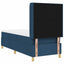 Box spring seng med LED-lysstrimler Blå 80 x 200 cm Stof