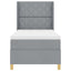 Box spring seng med LED-lysstrimler Lysegrå 90 x 190 cm Stof