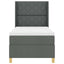 Box spring seng med LED-lysstrimler Grå 90 x 190 cm Stof