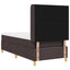 Box spring seng med LED-lysstrimler Brun 90 x 190 cm Stof