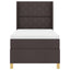 Box spring seng med LED-lysstrimler Brun 90 x 190 cm Stof