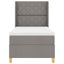 Box spring seng med LED-lysstrimler Gråbrun 90 x 190 cm Stof