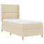 Box spring seng med LED-lysstrimler Creme 90 x 190 cm Stof
