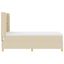 Box spring seng med LED-lysstrimler Creme 90 x 200 cm Stof