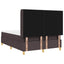 Box spring seng med LED-lysstrimler Brun 140 x 190 cm Stof