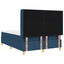 Box spring seng med LED-lysstrimler Blå 140 x 200 cm Stof