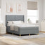 Box spring seng med LED-lysstrimler Lysegrå 160 x 200 cm Stof