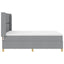 Box spring seng med LED-lysstrimler Lysegrå 160 x 200 cm Stof