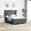 Box spring seng med LED-lysstrimler Grå 160 x 200 cm Stof