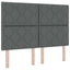Box spring seng med LED-lysstrimler Grå 160 x 200 cm Stof