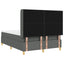 Box spring seng med LED-lysstrimler Grå 160 x 200 cm Stof