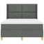 Box spring seng med LED-lysstrimler Grå 160 x 200 cm Stof