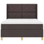 Box spring seng med LED-lysstrimler Brun 160 x 200 cm Stof