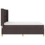 Box spring seng med LED-lysstrimler Brun 160 x 200 cm Stof