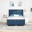 Box spring seng med LED-lysstrimler Blå 160 x 200 cm Stof
