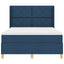 Box spring seng med LED-lysstrimler Blå 160 x 200 cm Stof