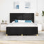 Box spring seng med LED-lysstrimler Sort 180 x 200 cm Stof