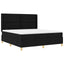 Box spring seng med LED-lysstrimler Sort 180 x 200 cm Stof