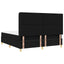 Box spring seng med LED-lysstrimler Sort 180 x 200 cm Stof