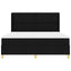 Box spring seng med LED-lysstrimler Sort 180 x 200 cm Stof