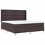 Box spring seng med LED-lysstrimler Brun 180 x 200 cm Stof