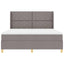 Box spring seng med LED-lysstrimler Gråbrun 180 x 200 cm Stof