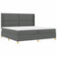 Box spring seng med LED-lysstrimler Grå 200 x 200 cm Stof