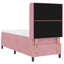 Box spring seng med madras med LED Lyserød 80 x 200 cm Fløjl
