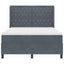 Box spring seng med LED-lysstrimler Mørkegrå 140 x 190 cm Fløjl