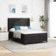Box spring seng med LED-lysstrimler Sort 140 x 200 cm Fløjl