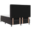 Box spring seng med LED-lysstrimler Sort 140 x 200 cm Fløjl
