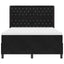Box spring seng med LED-lysstrimler Sort 140 x 200 cm Fløjl