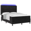 Box spring seng med LED-lysstrimler Sort 140 x 200 cm Fløjl